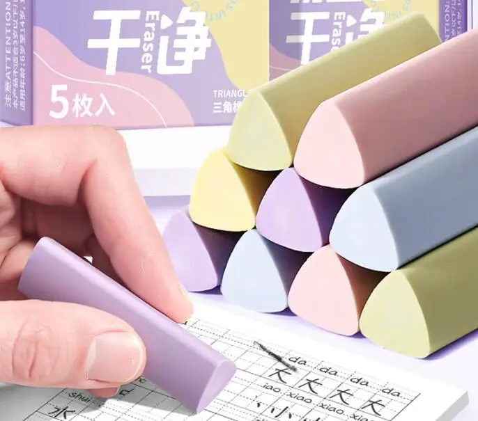 

1 шт., ластики треугольной формы, канцелярские принадлежности, студенческая живопись для школы, легко протираемые листья, без следов, студенческие принадлежности (SS-6181)