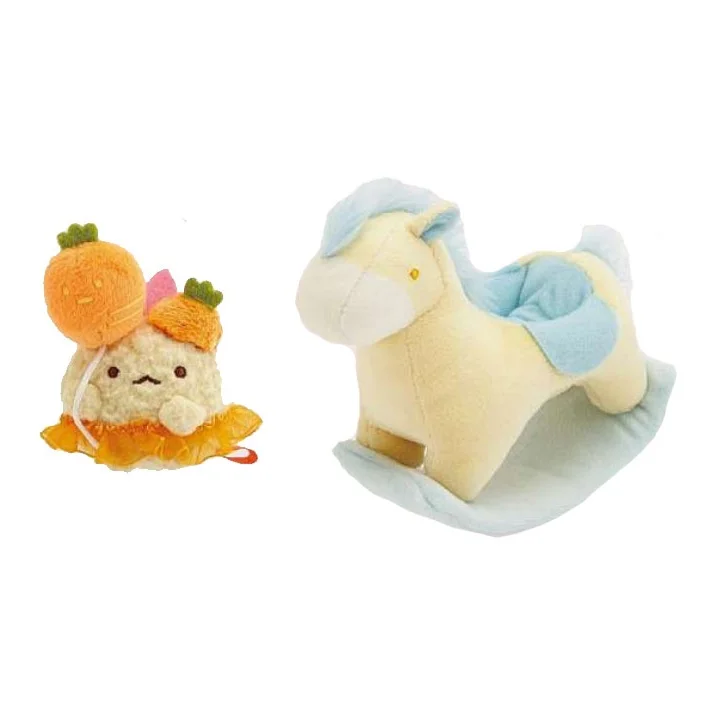 SAN X Corner Creatures, Fried Tempura Carousel Combination Accompanying And Soothing Dolls Plush Doll 7.5cm/13.5cm H MV48401