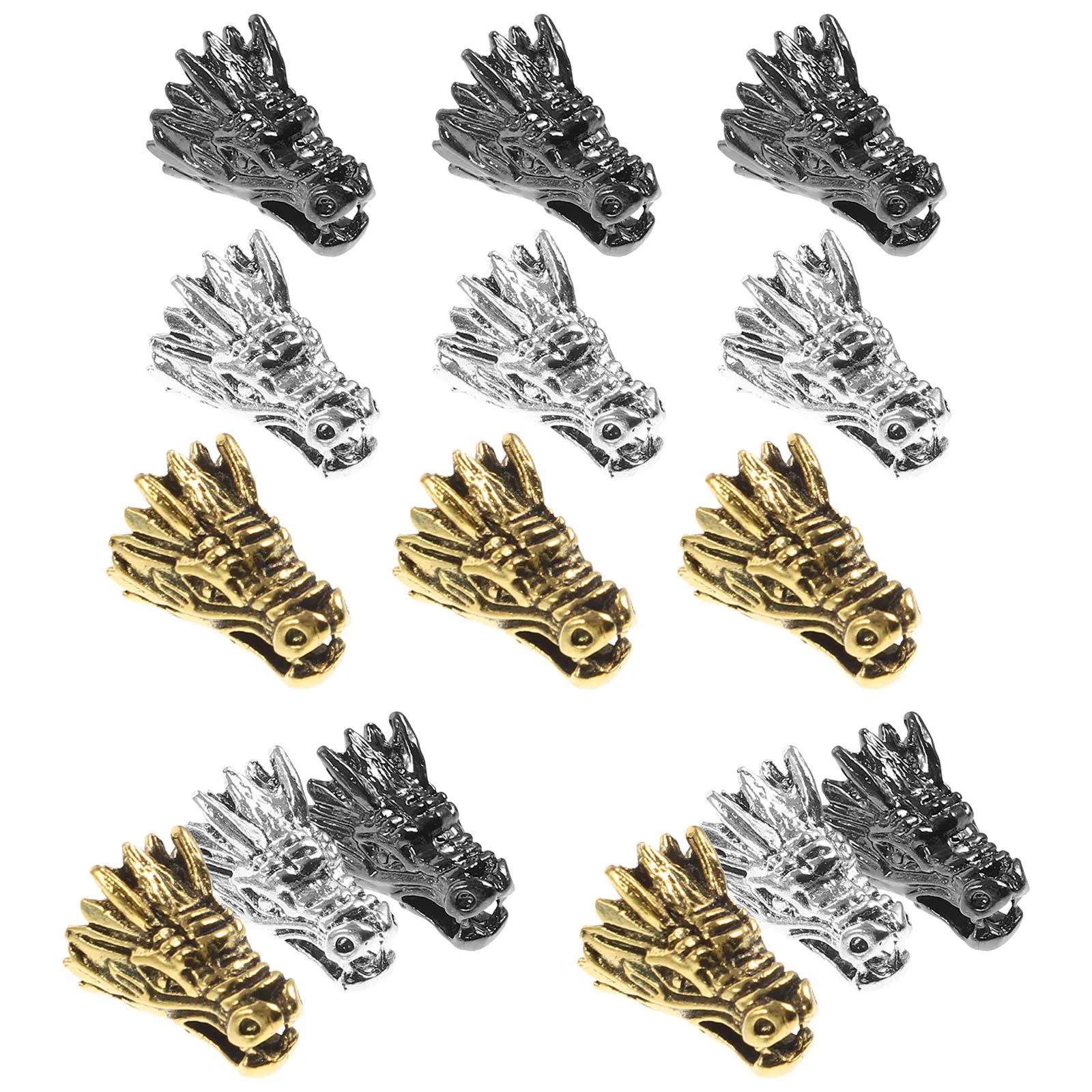 

15Pcs Dragon Head Spacer Beads Metal Dragon Charms Alloy Beads for DIY Jewelry Making Bracelet Necklace Craft Jewelry DIY Bead