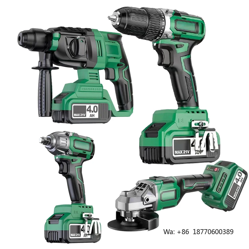 MKT 4-Piece Cordless Power Tool Set, Hot Sale with Big Discounts, 18V/20V/21V, Cordless Drill with Battery, for DIY & Home Use