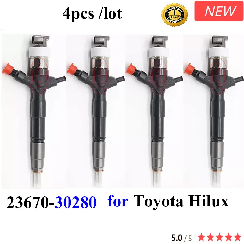 

ORLTL 4PCS /LOT New 23670-30280 Common Rail Engine Injection 2367030280 23670 30280 for Toyota Hilux