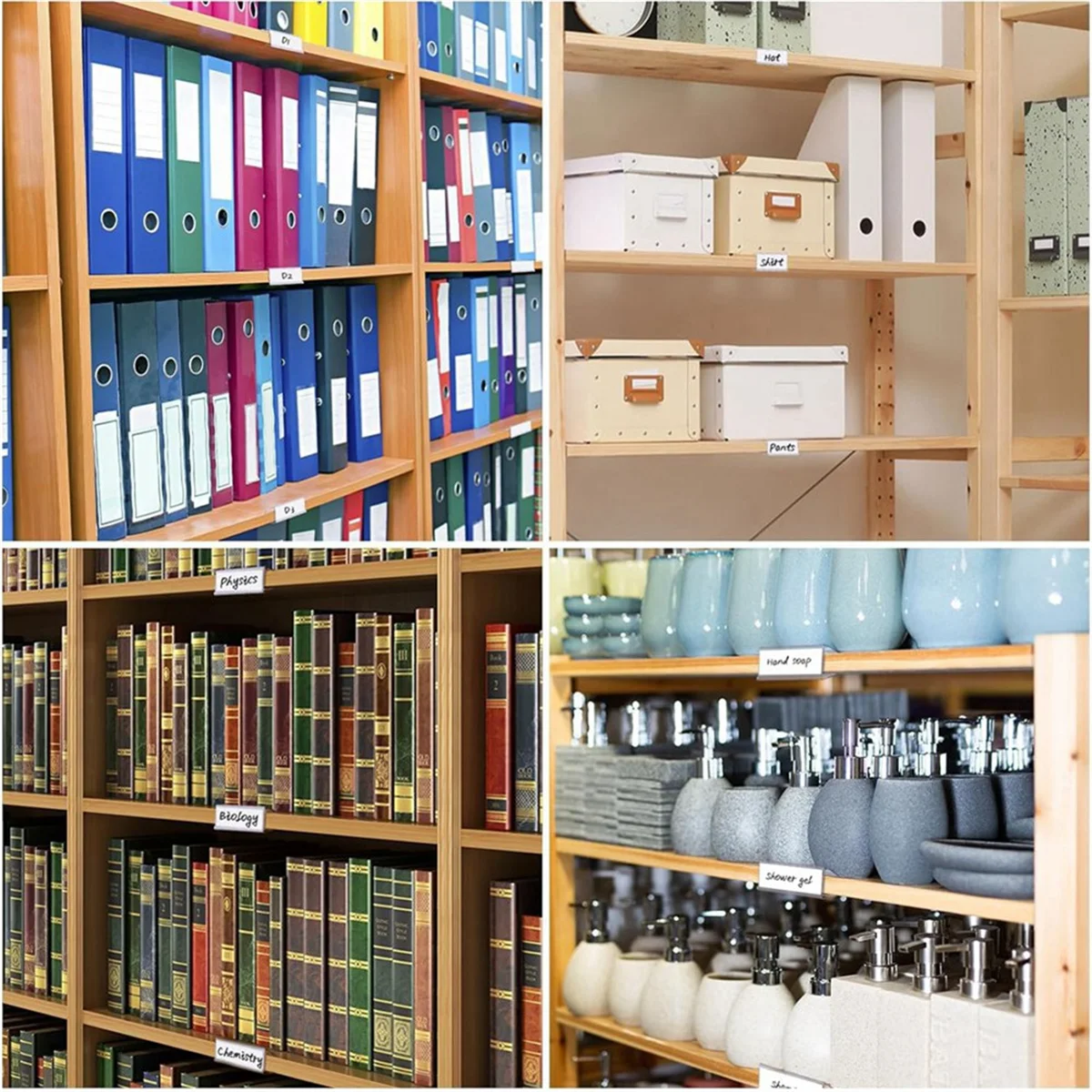 

AT59 100 шт. Держатели этикеток на деревянной полке Прозрачный пластиковый ценник 2,4 дюйма L X 1 дюйм для книжных полок, вывеска на деревянную полку