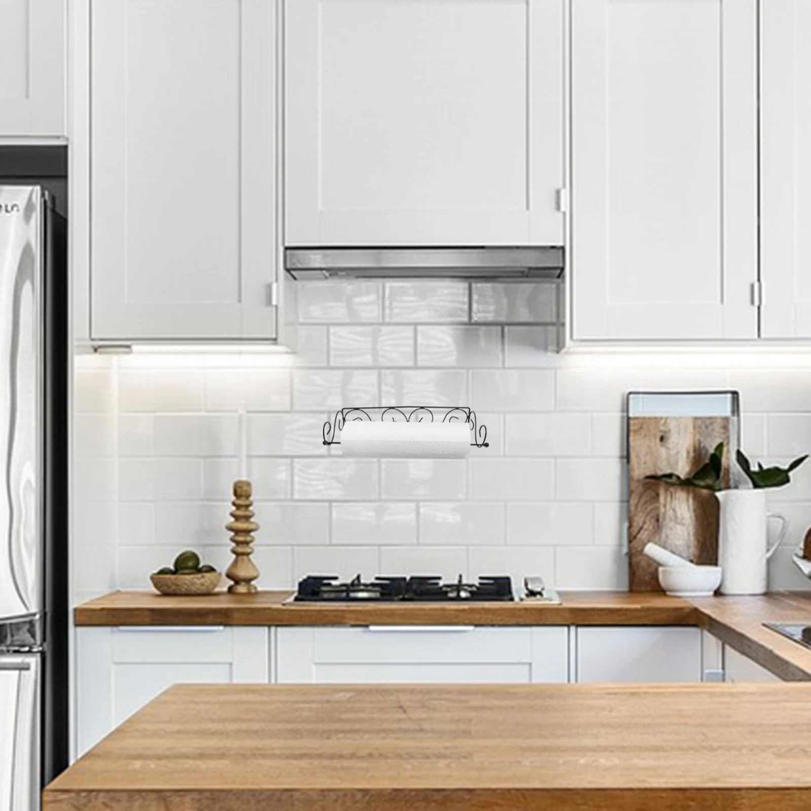 

Wall Mounted Roll Paper Holder for Bathroom and Kitchen Rustic Metal Tissue Rack Storage Shelf for Toilet Paper Towel Organizer