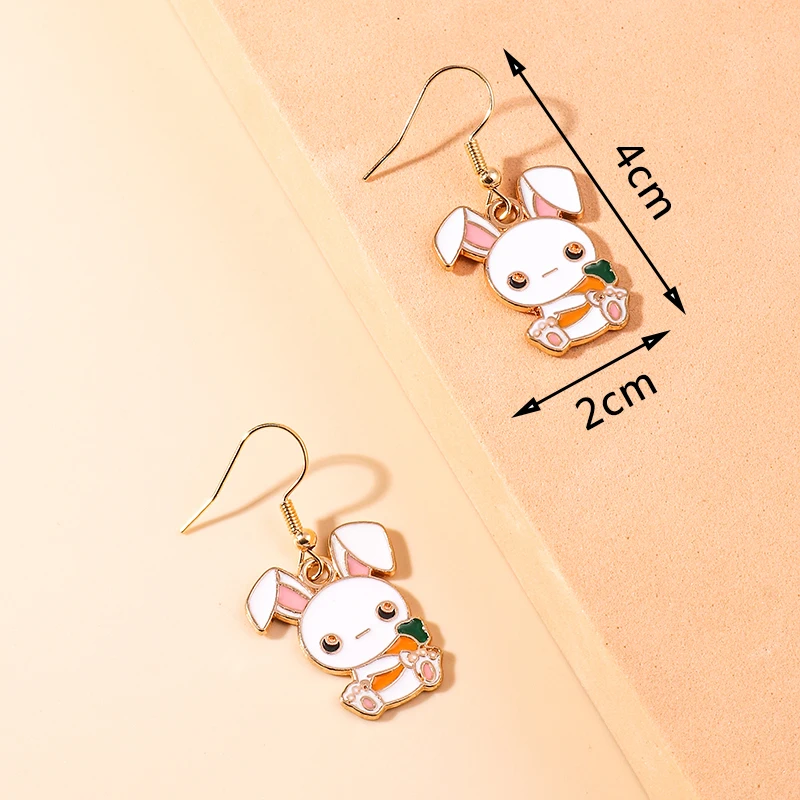Leslie Heiße Emaille Tier Ohrringe Nette Katze Hund Kaninchen Bär Einhorn Ohrringe für Frauen Baumeln Ohrringe Geburtstag Schmuck Geschenke – Detail 5