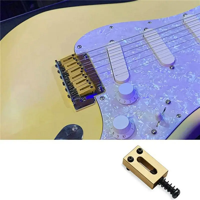 

A61P 6 Set Bridge Saddle for Solid Brass Electric Guitar Bridge Bridge Code String Pull String Code String Saddle (Black)