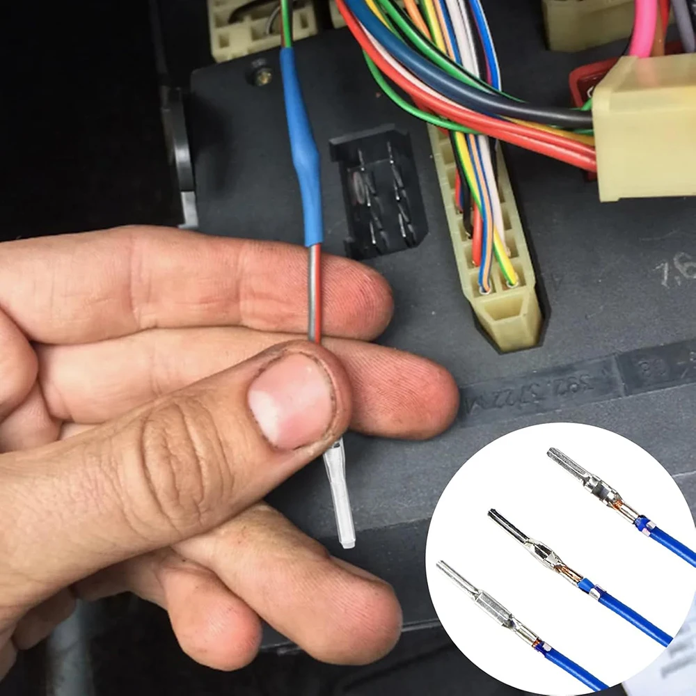 420 Stück Kfz-Elektrokabelverbinder 1/1,5/1,8/2,2/2,8/3,5 mm, nicht isolierte Stecker, männlich/weiblich, Crimp-Verbindungsstücke – Detail 9
