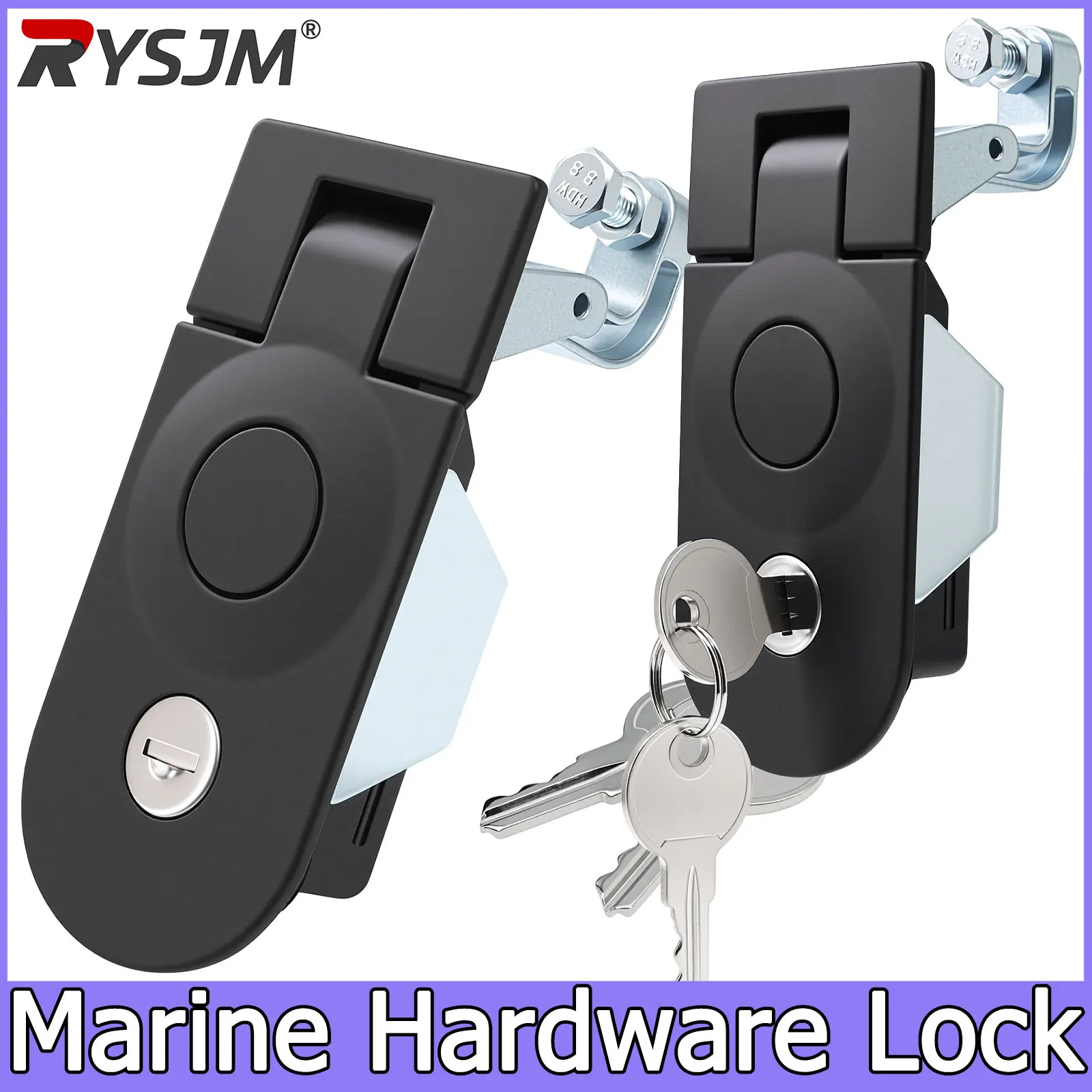 

1-4pcs Compression Latch Push Lock Black Flush Mount Push Locks Latch Tool Box Camper Trailer Locking Industrial Cabinet Plane