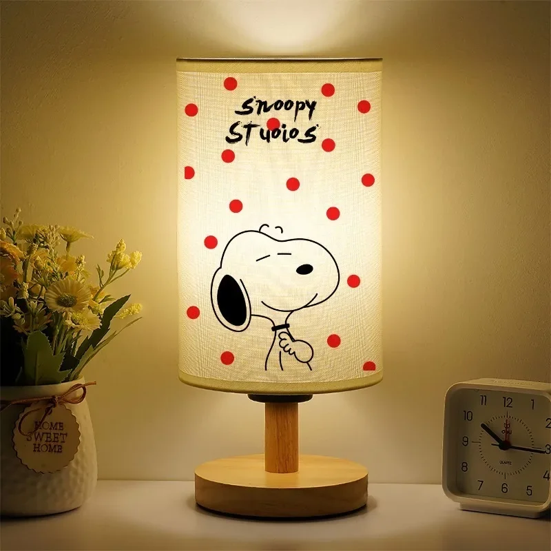 NEW Snoopy Cartoon Bedside Lamp Fun Student Fabric Table Lamp Simple Personality Creative Couple Men and Women Night Light Gift