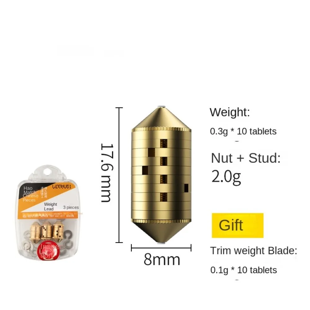 

3pcs 2024 Removable Cooper Sinker Weight Hook Connector Fishing Fall Alloy Additional Weight Line Sinkers Fishing Tackle