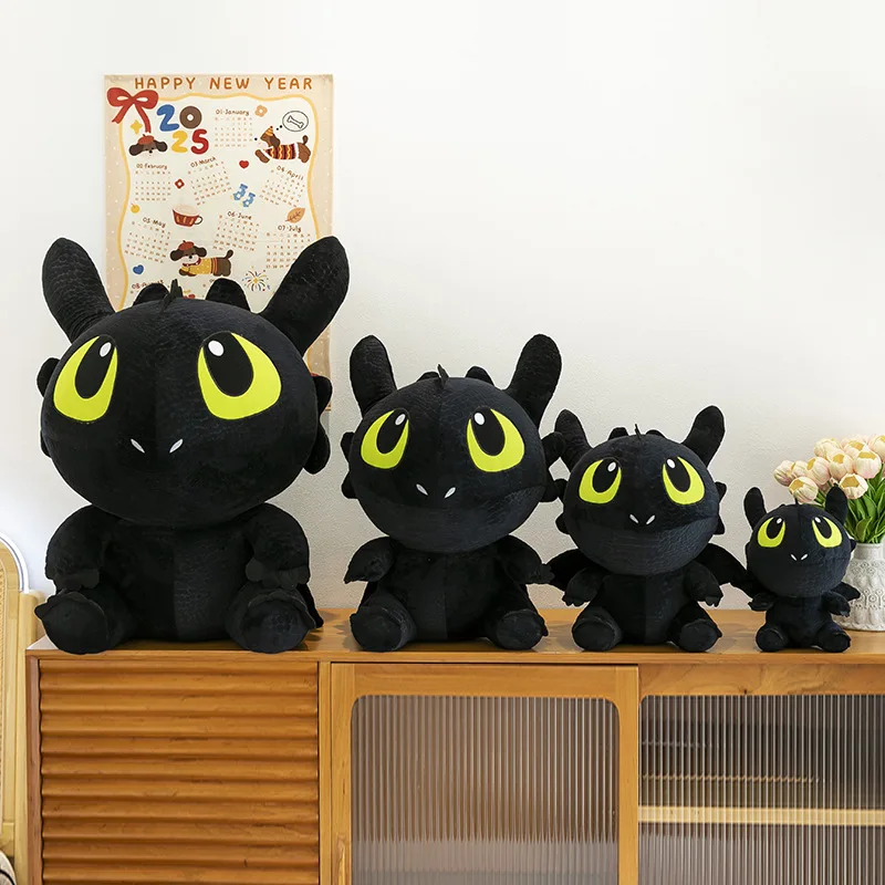 

Toothless Plush Stuffed Animal Sitting Position Dragon Doll How To Train Your Dragon Night Fury HTTYD3 Movie Toy Soft Cuddly