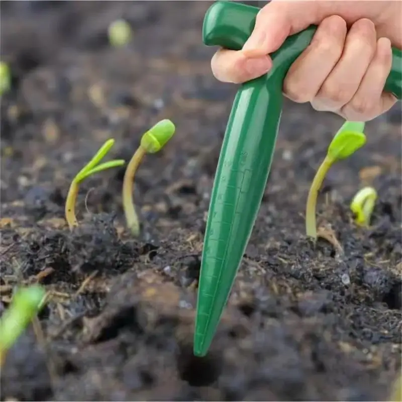 SUSU 1PC Handheld Clear Scale Garden Hole Puncher Lightweight Digging Planting Tool Seed Sowing Hole Dispenser For Gardening