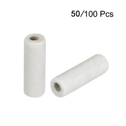 Tubo de isolamento cerâmico para elemento de aquecimento elétrico, Single Bore Alumina Porcelain High Temperature Insulator Pipe, 1mm, 50 Pcs, 100Pcs