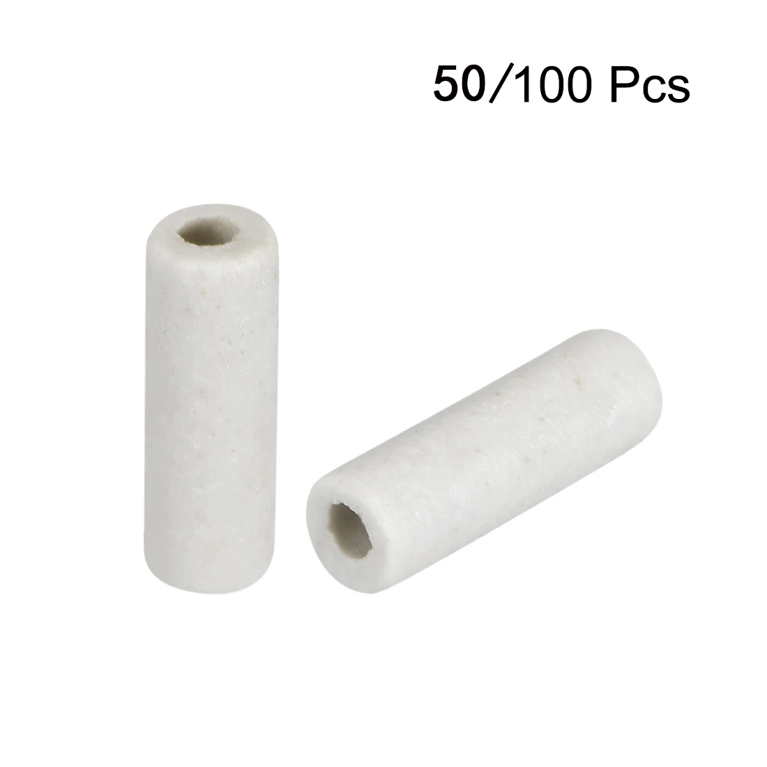 50/100Pcs 1mm Ceramic Insulation Tube Single Bore Alumina Porcelain High Temperature Insulator Pipe for Electric Heating Element