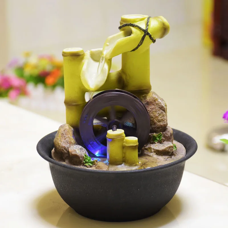 Imagem -03 - Relaxamento Interior Water Springs Fountain Resin Rock Cachoeira Escritório Tabletop Fountain For Stress Relief