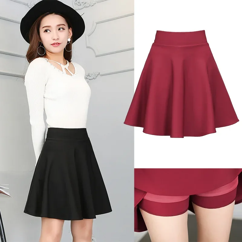 Black Shorts Skirts Womens Summer Fashion School Red Black Mini Aesthetic High Waist Female Korean Fashion Clothing