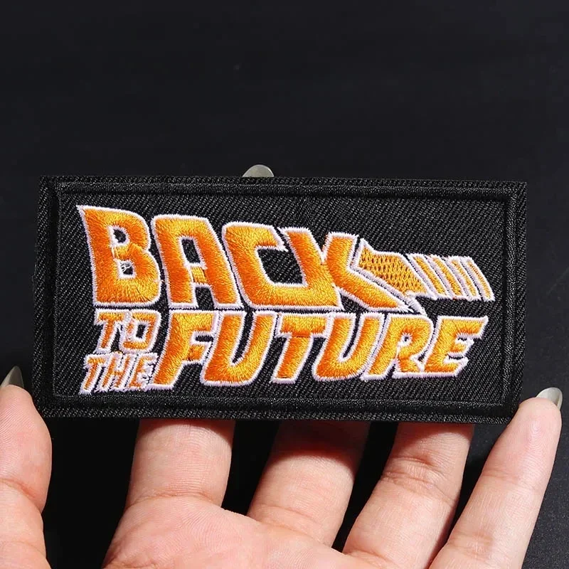 Back To The Future Tactical Patch Embroidered Iron on Movie Patches on Clothes Morale Badge Thermo-adhesive Backpack Stickers