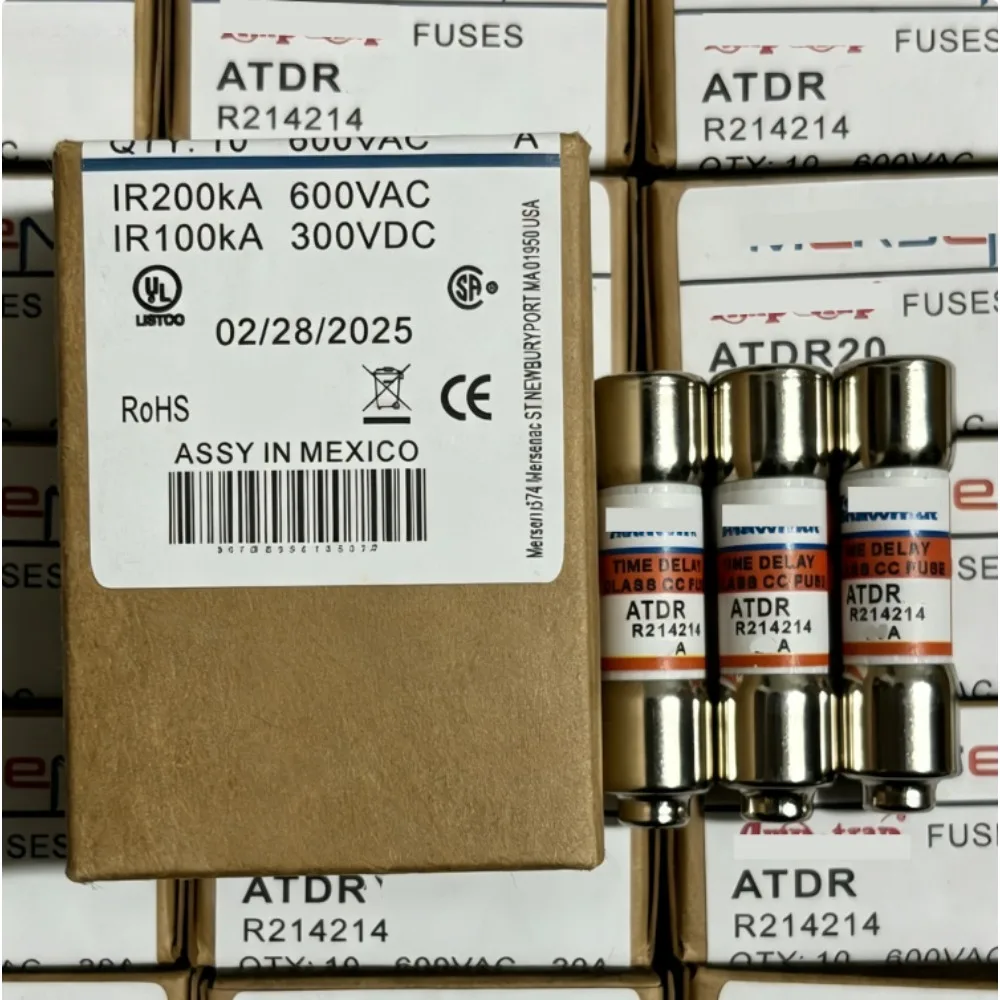 ATDR5 Class CC Time-Delay Current Limiting Cartridge Fuse 5A 600VAC Motor PLC Circuit Protection 【10-Pack】 OEM