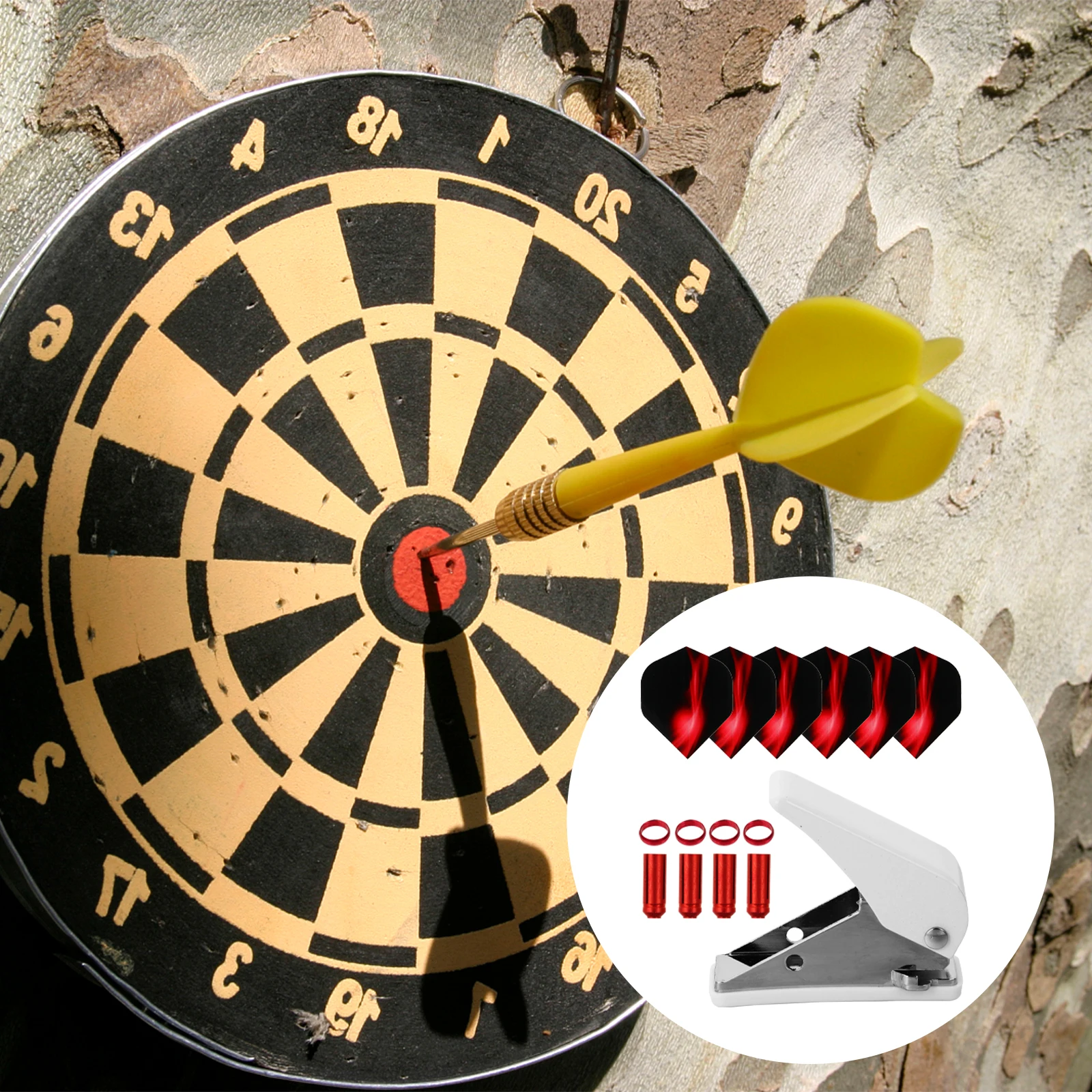 

19 Pcs Dart Punch Game Tools Water Proof Shaft with Protector Rings