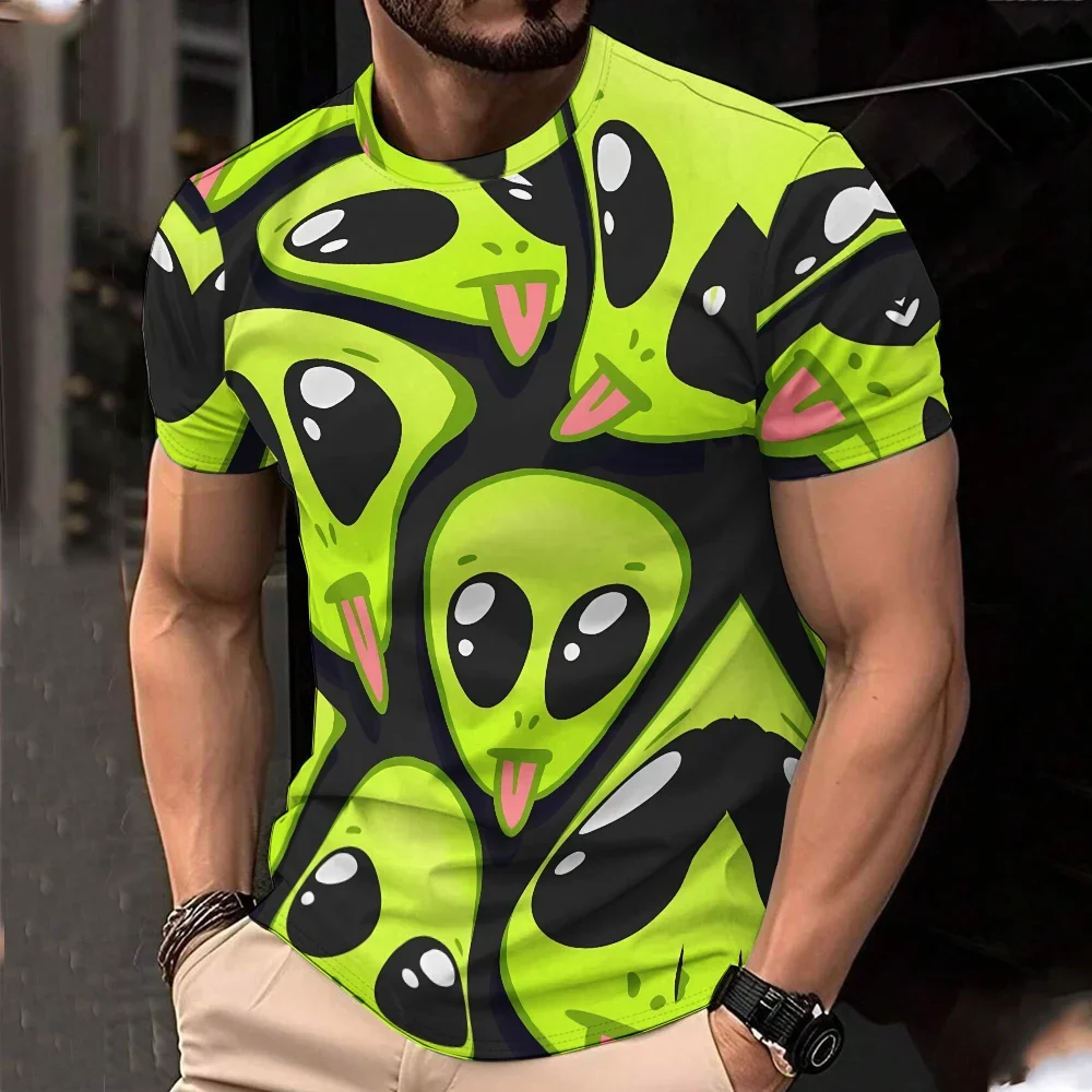 

Summer 2025 Men's 3D T-shirt Summer Short Sleeve Round Neck Fashion Harajuku