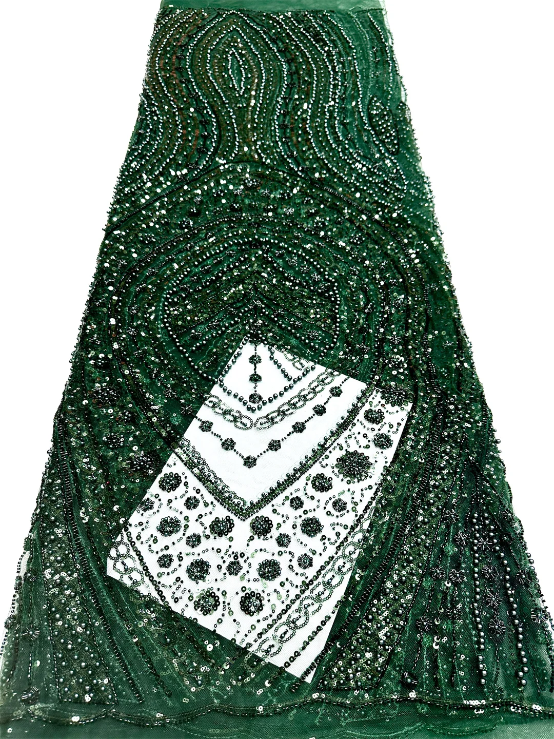 قماش دانتيل فرنسي أفريقي مع خرز يدوي الصنع 2025 ترتر عالي الجودة مطرز قماش دانتيل شبكي تول أفريقي فستان نيجيري #6