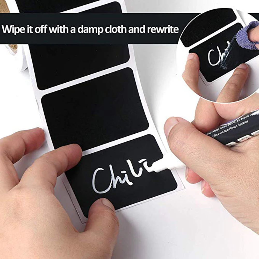 120pcs/roll Blank Chalkboard Labels Removable Sticker for Kitchen Canning Mason Spice Jars Gift Packaging