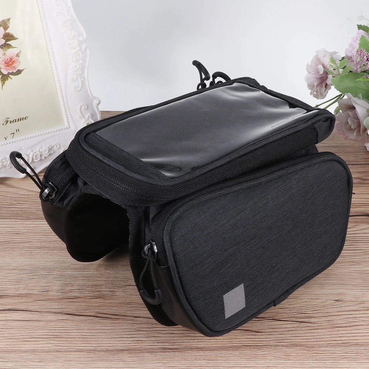 

1pc 1.5L Waterproof Bike Phone Bag For Mountain Bicycle Rear Seat With Reflective Straps Durable Luggage Anti-Splashing Holder