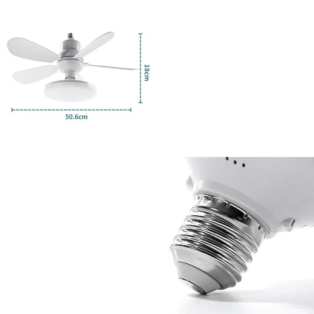 مروحة سقف E27 مع مروحة ثريا بجهاز تحكم عن بعد، مروحة كهربائية لغرفة المعيشة وغرفة النوم والمنزل والمكتب وتوفير الطاقة