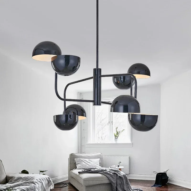 Designer Nordic scattered hemisphere chandelier living room dining  study bed creative cafe  model  lamp