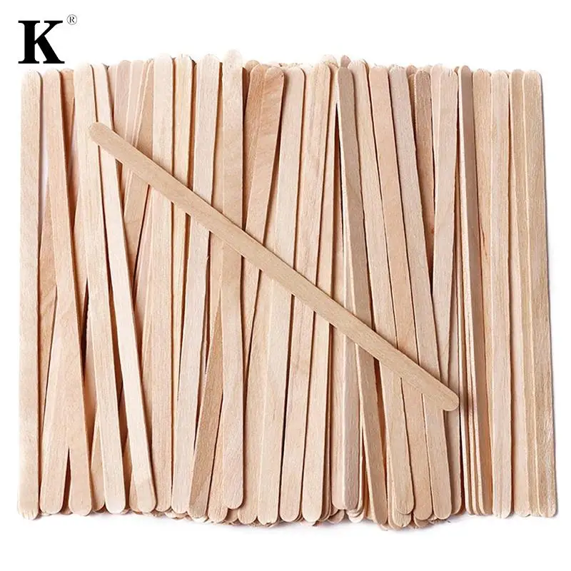 100PCS Woman Wooden Hair Removal Stick Disposable Depilation Spatula Wax Sticks Wood Face Eyebrows Waxing Spatula Beauty Tool