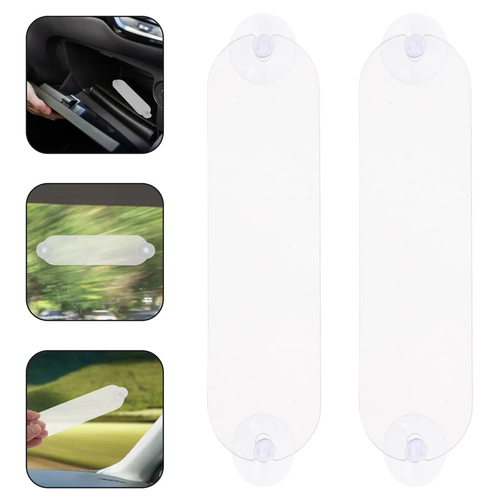 2Pcs Acrylic Clear Toll Pass Holder Parking Permit Holder for Car Windshield with Heavy Duty Suction Cups Universal Transponder