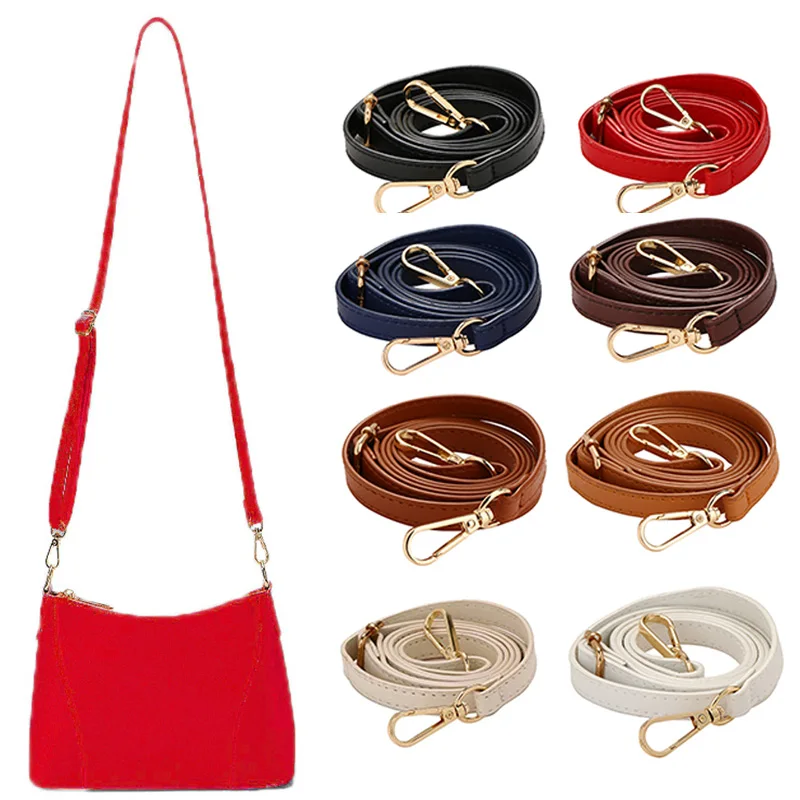 125cm Plain Weave Bag Shoulder strap DIY Handle PU Leather Strap Belts Buckle Shoulder Bag Accessories Long Belts Bag Strap