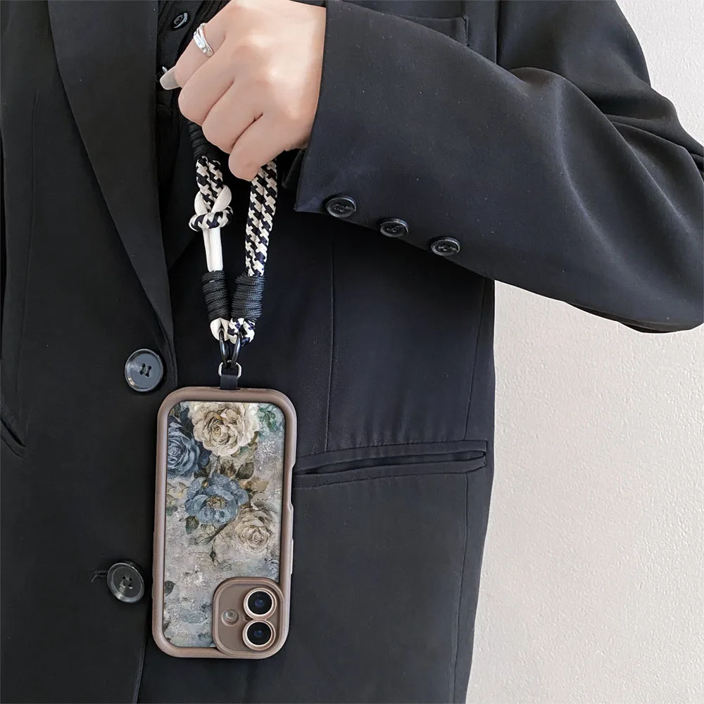 2025 قلادة حزام PhoneCaseForXiaomi PocoX7 X6 F7 F6 M7 M6 F5 X5 X3 M3 Pro C55 C65 C75 C71 ريترو الأزهار Crossbody غطاء الحبل #3