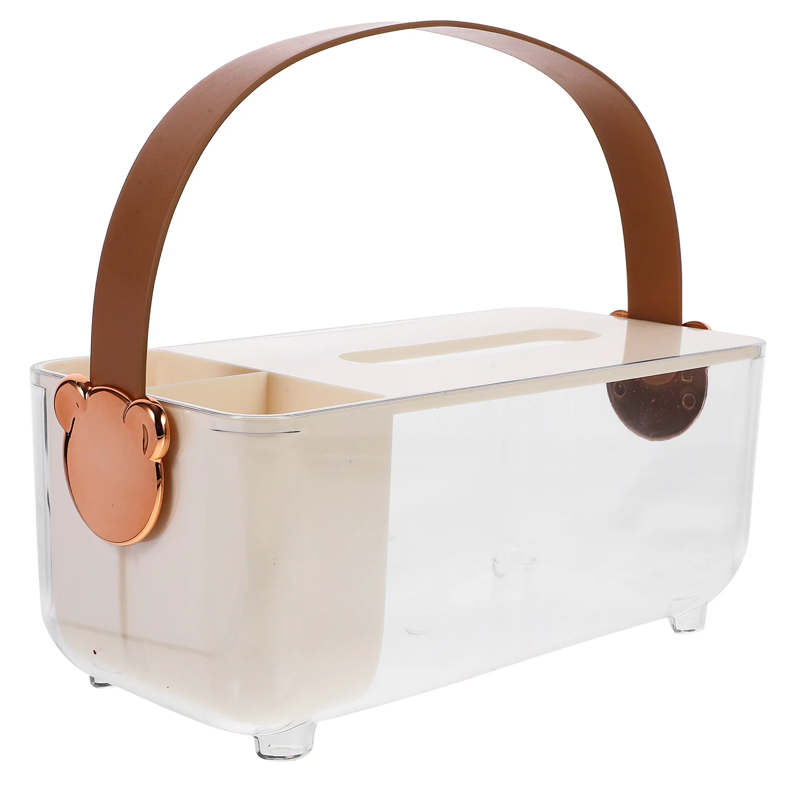 

1pc Multifunctional Tissue Box Napkin Dispenser With Handle Portable For Home Office Car Restaurant Table Storage Case