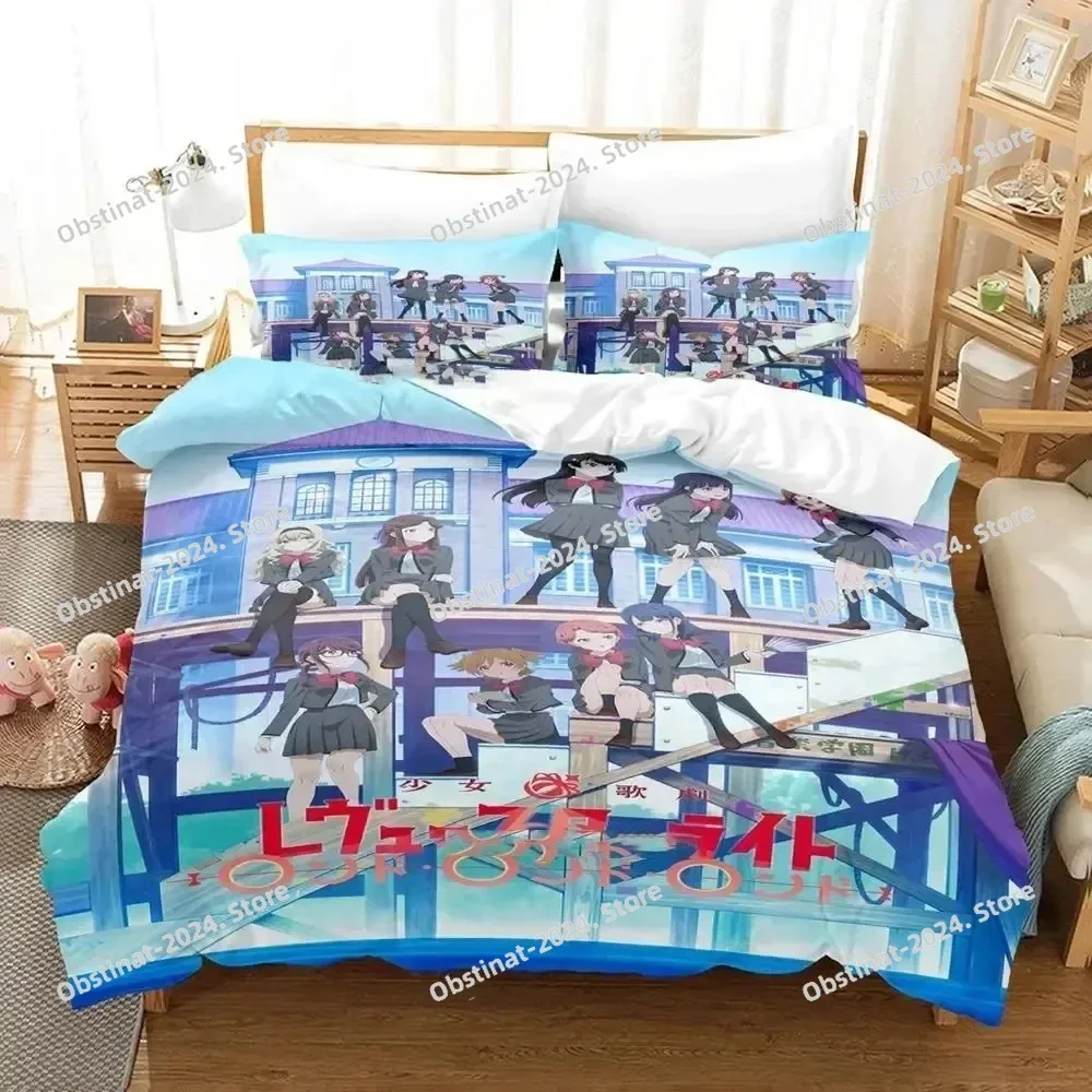 

Anime Revue Starlight Bedding Set Printed single Comforter Quilt Bed Cover Duvet Cover Pillow Case 3 Pieces Sets Kids Adult Size