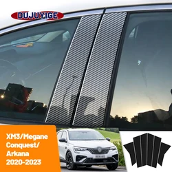 For Renault XM3 Megane Conquest Arkana 2020-2023 2021 Carbon Fiber Window Door Column Deal B C Pillar Post Cover Trim Sticker