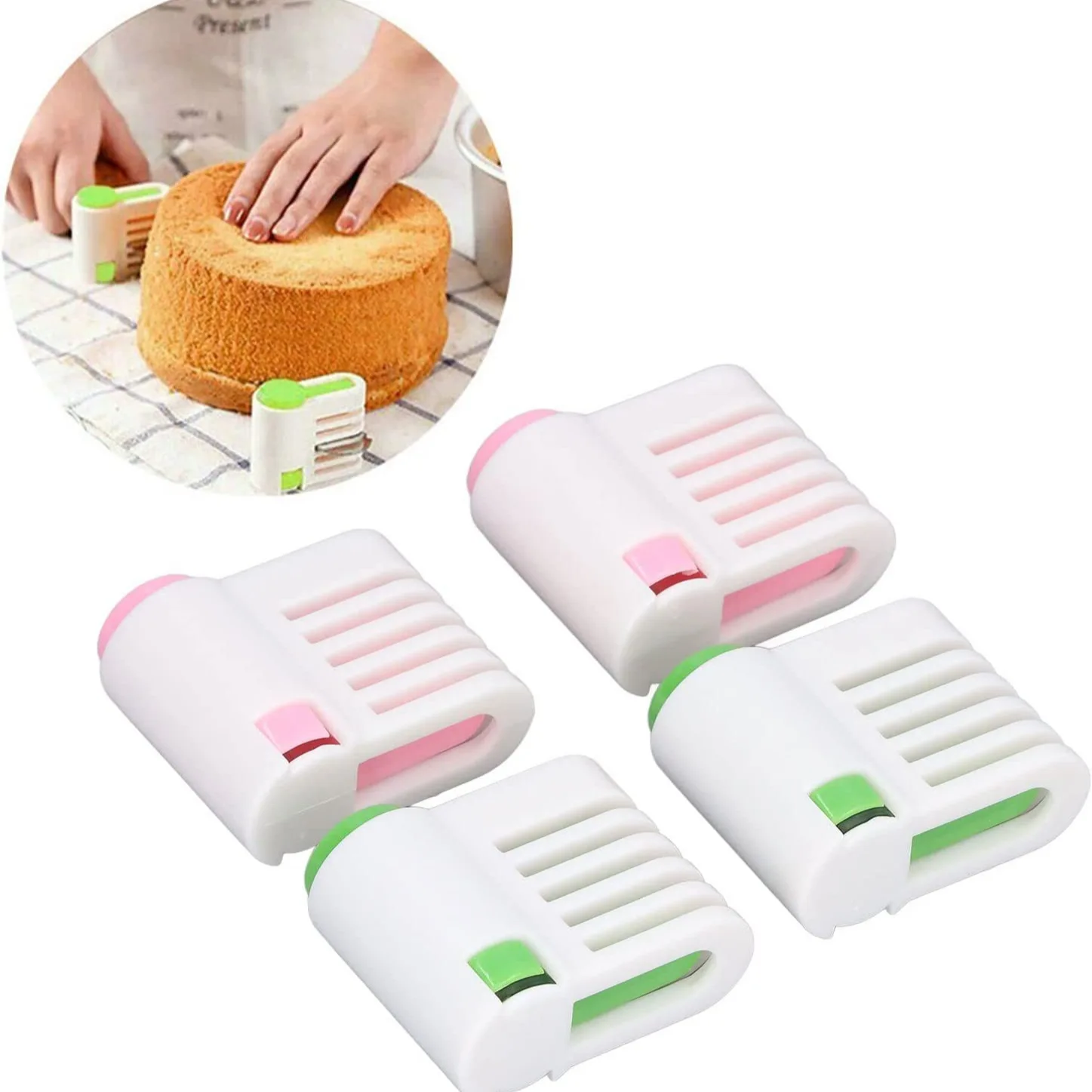 2 Pieces / Set 5 Layers Cut Bread Knife Splitter Toast Slicer Bread Cutter Food-Grade Plastic Cake Bread Cutter