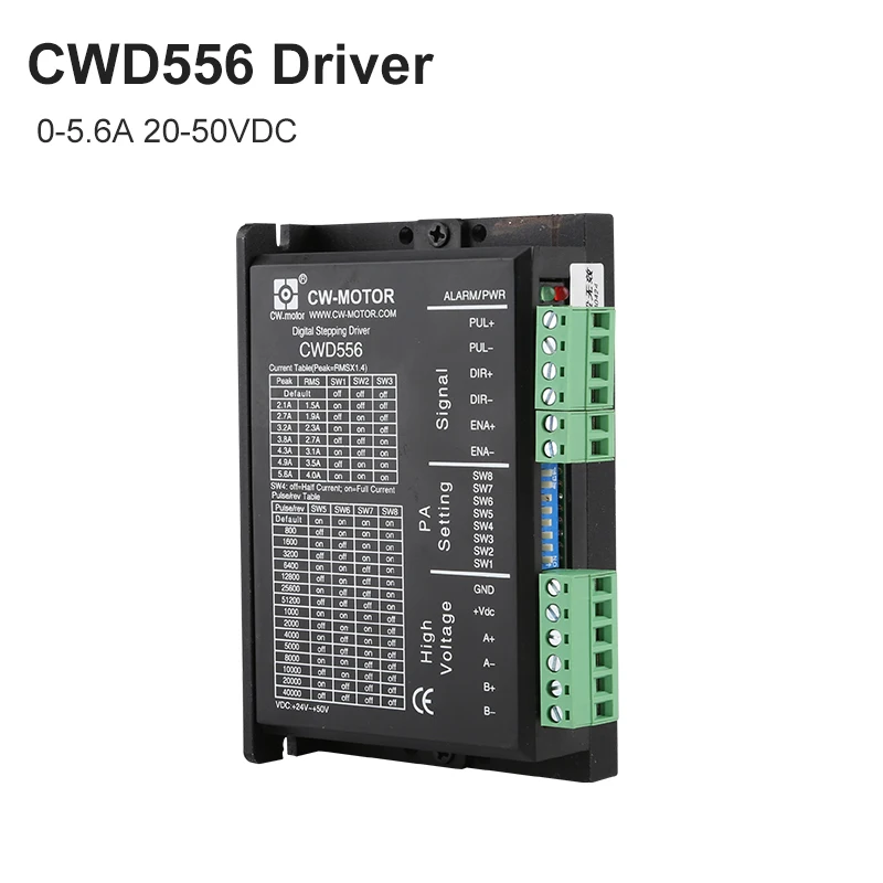 

CWD556 Digital Stepper Driver 2-Phase Microstepper 0-5.6A 20-50VDC For Nema34 Motor / Nema 23 Motor