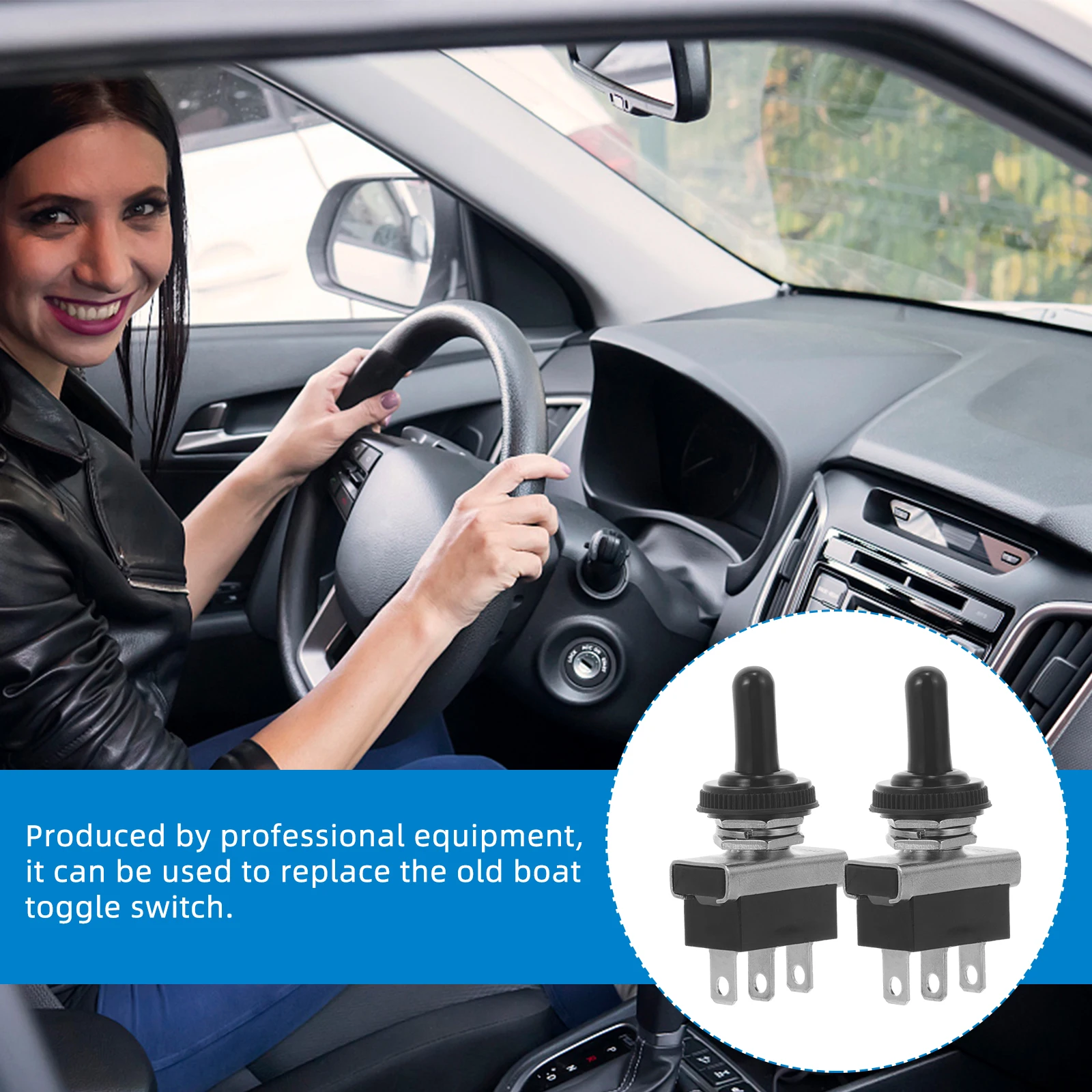 

2pcs Toggle Switch For Auto Car Marine Boat Replacement Heavy Duty Waterproof Electrical Switches Easy Installation Vehicle Boat