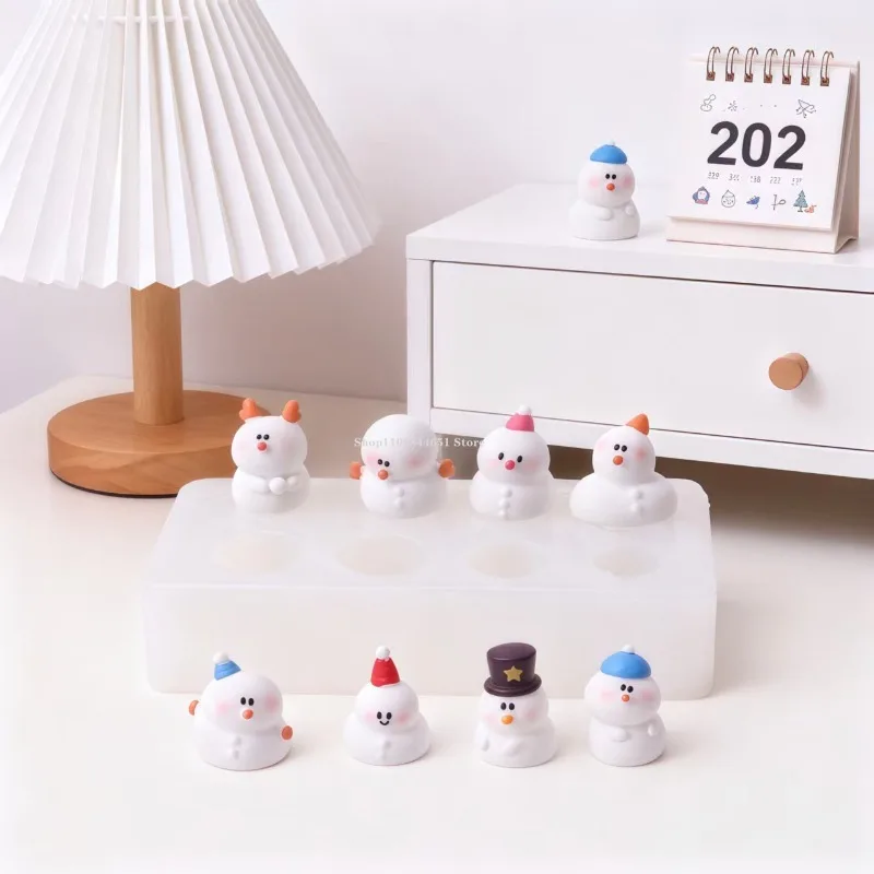 Three-dimensional Snowman Little Mountain Sparrow Seal Silicone Mold Handmade DIY Ultra-light Clay Stone Sculpture Animal Mold