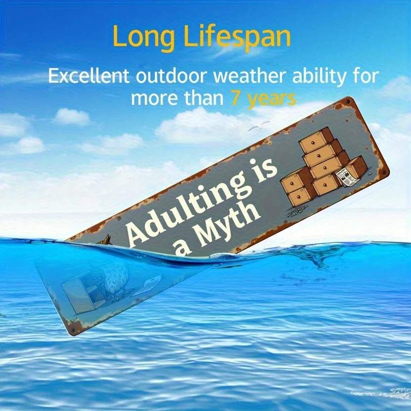 2D Flat - Two-Dimensional Flat Design, Flat Printing, Single Piece, Aluminum Sign, Ideal for Family Gatherings And Holiday Deco