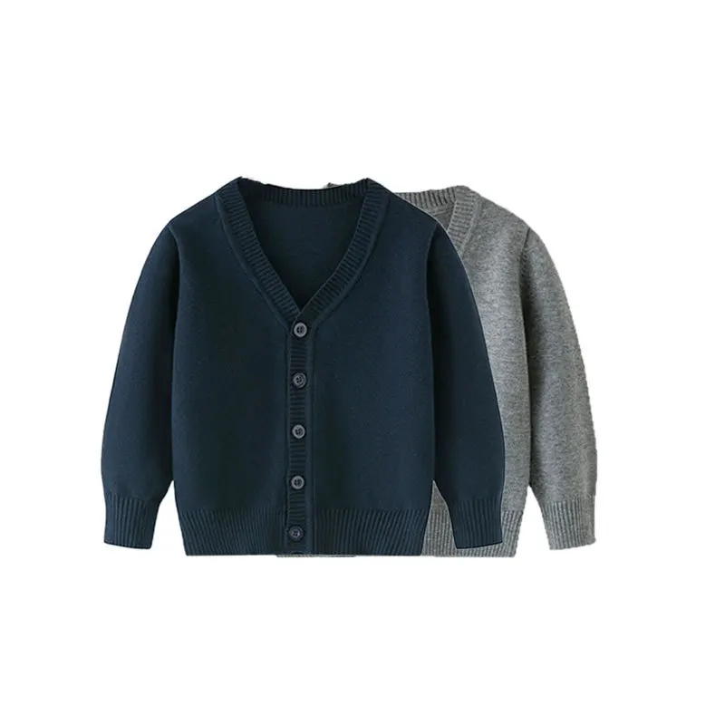 

2025 Spring United States children's pure cotton line thin coat boys and girls baby big children with knitted cardigan