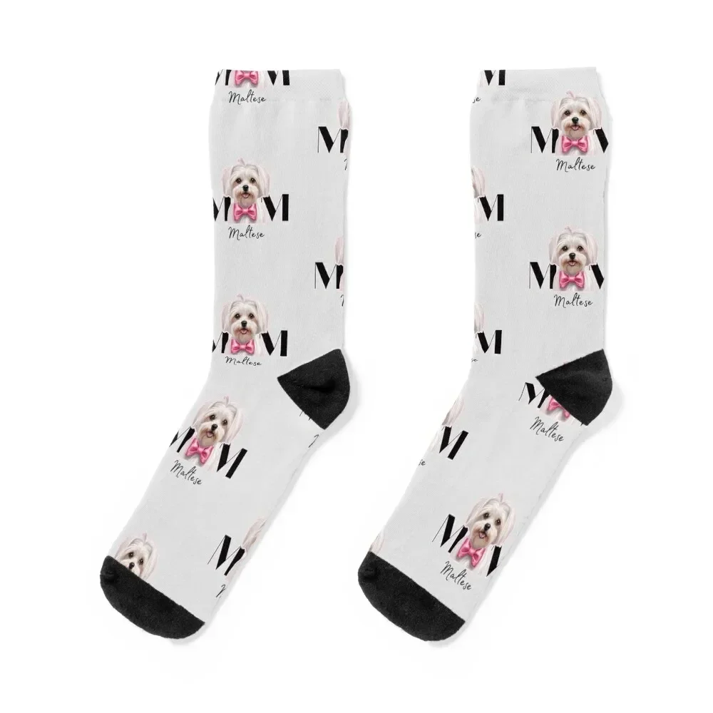 Minimalistic aesthetic Mom of Maltese Dog Socks Hiking boots Wholesale funny gifts Socks Girl Men's