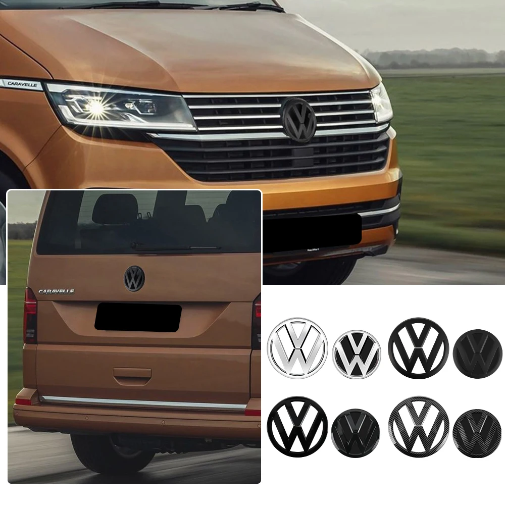 3D ABS Car Hood Front Bonnet Grill Rear Trunk Emblem Logo Badge Cover For Volkswagen VW Transporter T6 2020 2019 2018 2017 2016