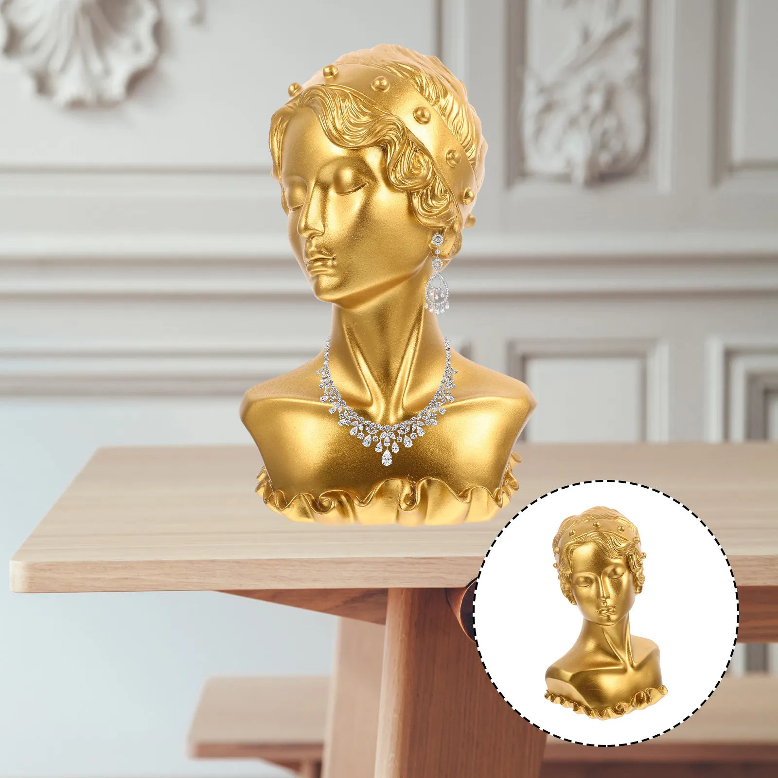 

Stylish Resin Jewelry Display Rack Earring Organizer Necklace Holder Desktop Decoration Storage Stand for Bedroom Dresser