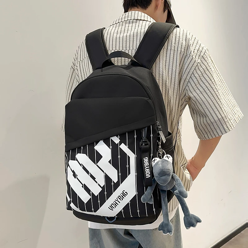 

Unisex Waterproof Nylon Backpack for Women Simple Solid Color Bookbag Casual Travel Backpack for Student Large School Bag Female
