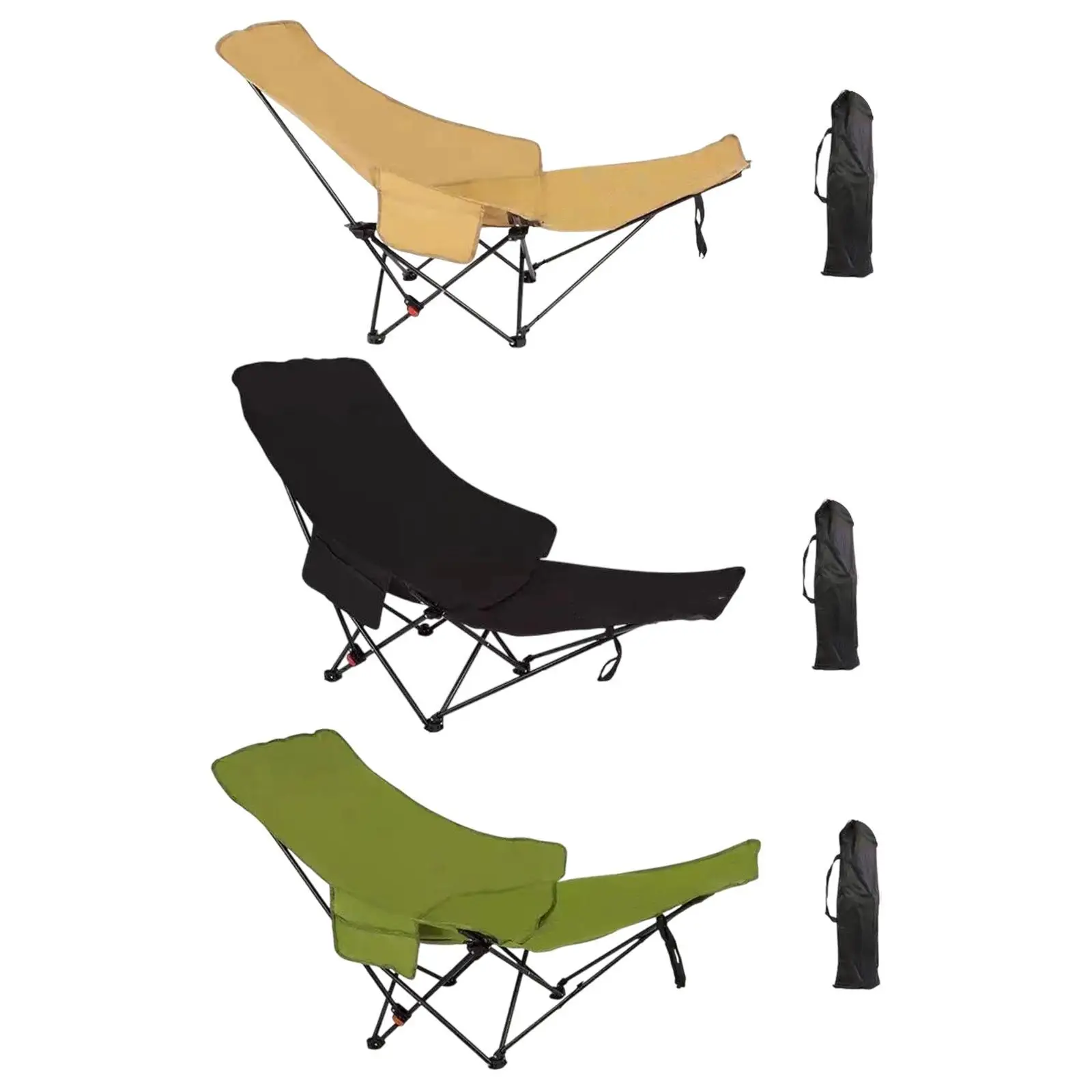 

Folding Lounge Chair Stable with Storage Bag Heavy Duty Foldable Portable recliner for Sports Sunbathing Garden Hiking Pool