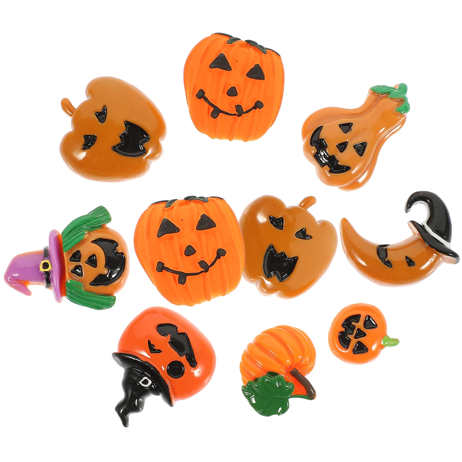 

24pcs Halloween Pumpkin Resin Accessories Kawaii Flat Back Charms Small Embellishments Crafting DIY Phone Shell Hairb Bracelet