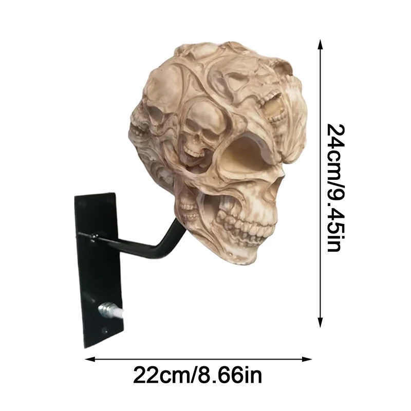 Support De Casque Moto HIPPIL Support Mural Pour Casques Skull | Porte- Casques De Moto Creative Skull Avec Crochet Accroche Casque Moto