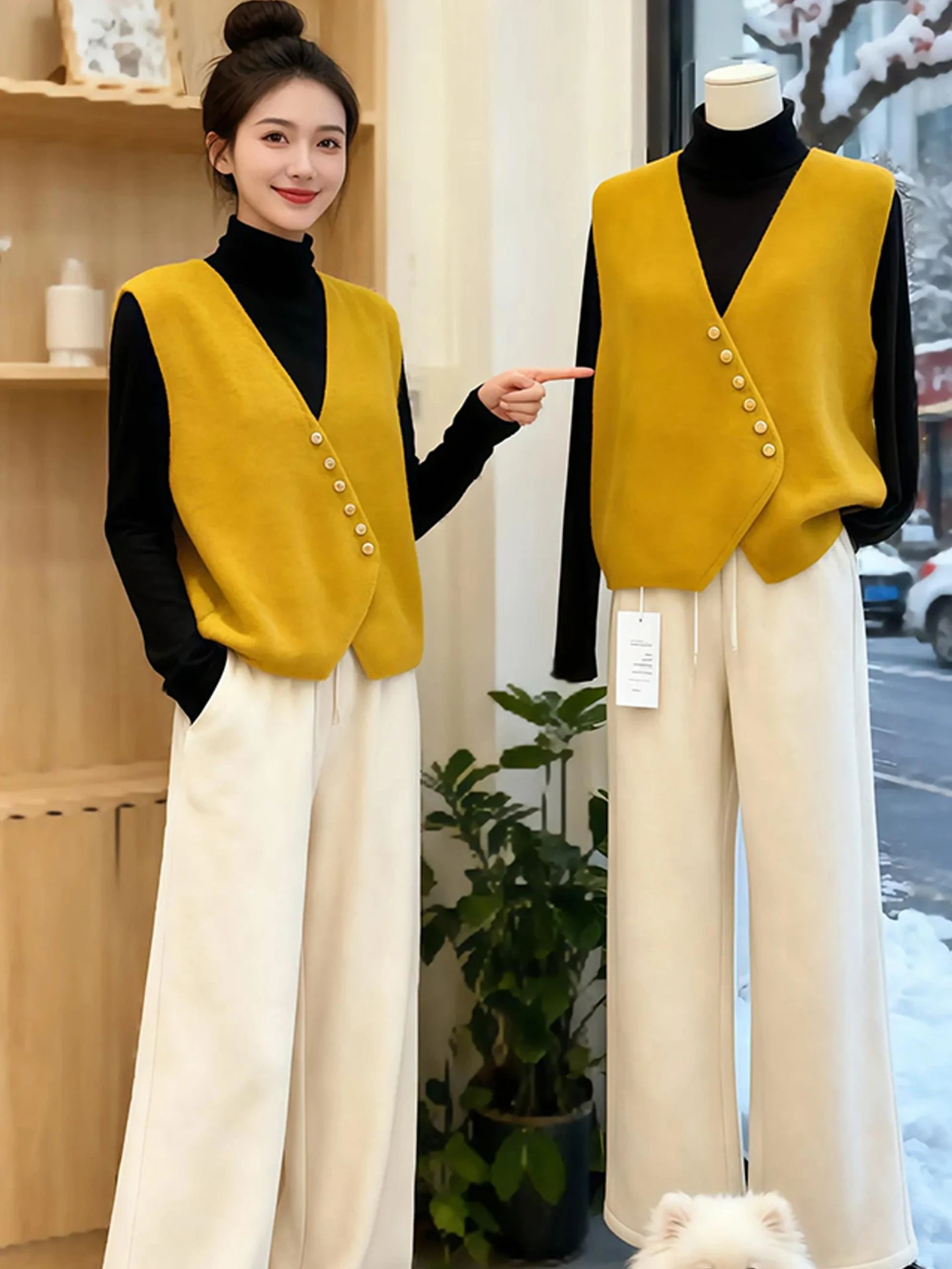 

Faionable Color Svel Vest Knitted Open Cardigan V-Ne Commute Women's Top Layering Design Winter Autumn 2025