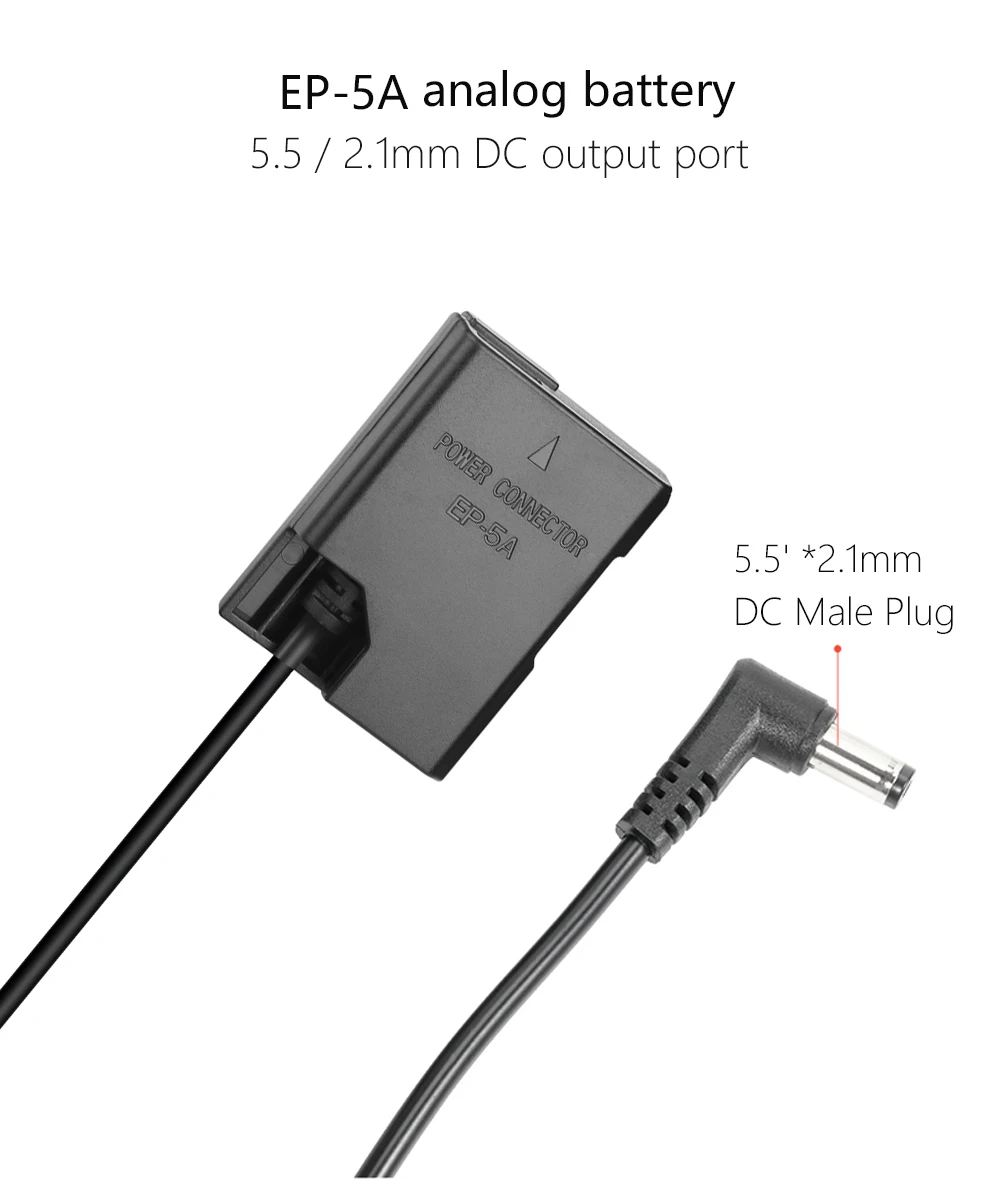 EP-5A DC Coupler EN-EL14 EN-EL14a Dummy Battery with NP-F Battery Adapter Plate for Nikon Coolpix P7000 P7100 P7700 P7800 Df